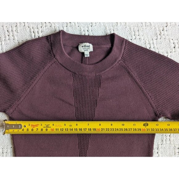 Aritzia Wilfred Women's Dress Sweater Burgundy Perforated Size S (or XS) - Picture 3 of 5
